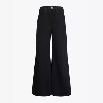 Джинсы Le easy wide flare с расклешенными штанинами и средней посадкой из переработанного хлопка Frame, черный