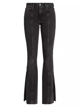 Джинсы Le High Flare с боковыми разрезами Frame, цвет obsidian clean