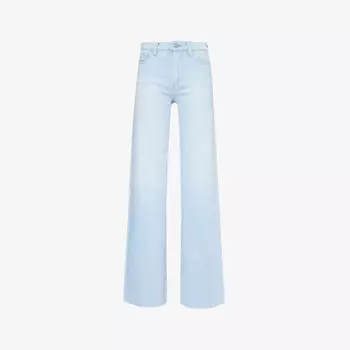 Джинсы Leenah из эластичного хлопка со средней посадкой, расклешенные, с необработанным краем Paige, индиго