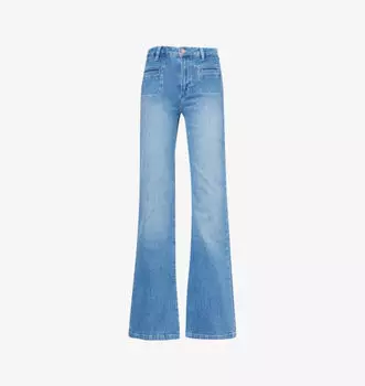 Джинсы Leenah с широкими штанинами из эластичного денима с накладными карманами Paige, цвет adley