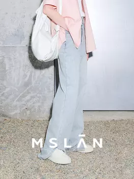 Джинсы летние Mslan с двойным поясом, голубой