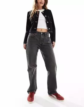 Джинсы Levi's 501 в стиле 90-х, черные, с эффектом потертости