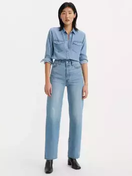 Джинсы Levi's Ribcage Straight Cut Ankle Grazer, цвет indigo worn in