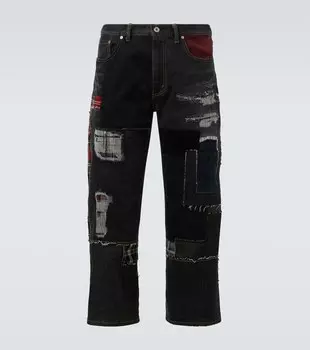 Джинсы Levi's с пэчворком и широкими штанинами Junya Watanabe, Black X Mix