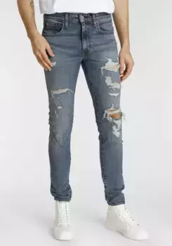Джинсы Levi's скинни "Skinny Taper", цвет Medium Indigo Destructed