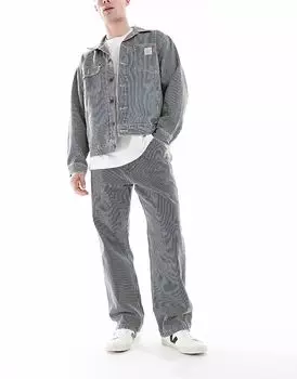 Джинсы Levi's Workwear 568 свободного кроя прямого кроя с полосками в стиле «железная дорога», средне-синего цвета