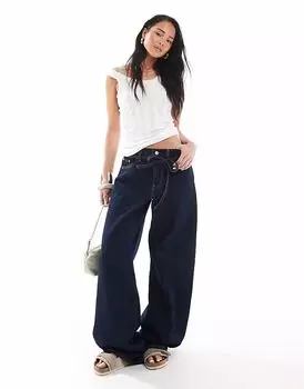 Джинсы Levi's XL прямого свободного кроя темно-синего цвета