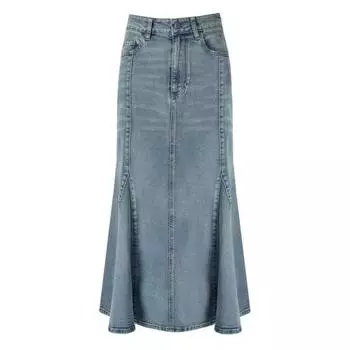 Джинсы light denim skirt Ganni, синий