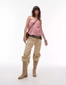 Джинсы Lioness Miami с низкой посадкой и карманами, широкие, цвета экрю