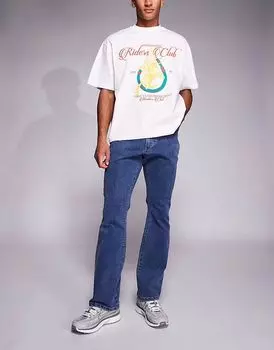 Джинсы Liquor N Poker Stacked с зауженными джинсами-клеш темно-синего цвета