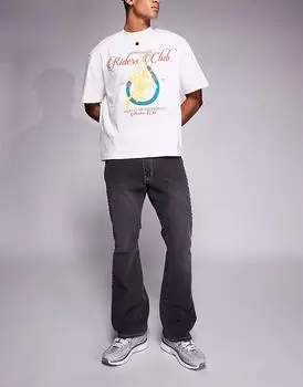 Джинсы Liquor N Poker Stacked slim-клеш с заклепками черного цвета