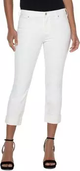 Джинсы Liverpool Los Angeles Charlie Crop Wide Rolled Cuff in Bone White, цвет Bone White