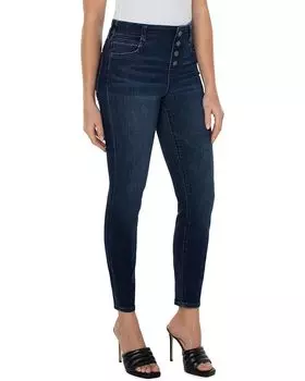 Джинсы Liverpool Los Angeles Gia Glider Pull-On Exposed Button Fly Ankle Skinny in Cornell, цвет Cornell