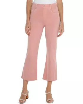 Джинсы Liverpool Los Angeles Gia Glider Pull On Mid Rise Crop Flare with Back Pleat High Performance Denim, цвет Rose Blush