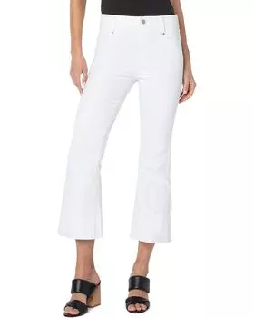 Джинсы Liverpool Los Angeles Gia Glider Pull On Mid-Rise Crop Flare Stretch Denim 25 1/2", цвет Bright White