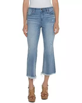 Джинсы Liverpool Los Angeles Hannah Crop Flare Fray Hem Mid-Rise Vintage Stretch Denim 25 1/2", цвет Laramie