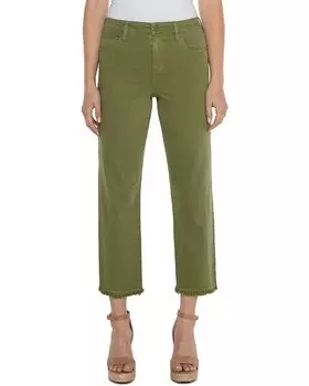 Джинсы Liverpool Los Angeles Kennedy Mid Rise Crop Straight with Fray Hem Stretch Denim, цвет Eucalyptus