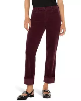 Джинсы Liverpool Los Angeles Marley Girlfriend Cuffed Mid Rise Stretch Corduroy in Blackberry, цвет Blackberry