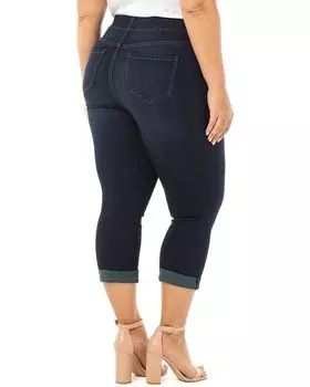 Джинсы Liverpool Los Angeles Plus Size Chloe Crop Pull-On Rolled Cuff in Dynasty Dark, цвет Dynasty Dark