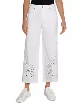 Джинсы Liverpool Los Angeles Stride High Rise Wide Leg Fray Hem Denim, цвет White Floral