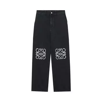 Джинсы Loewe Anagram Baggy Jeans Black, черный