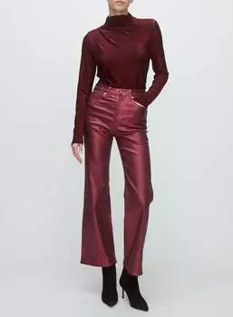 Джинсы-лоферы Crosbie Wide Leg в бордовом цвете Veronica Beard