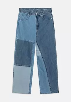 Джинсы LOW STRIDE PATCHWORK GIRLS GAP, синий деним
