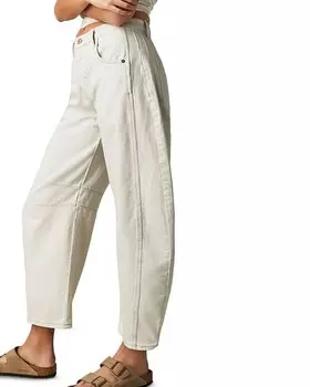 Джинсы Lucky You со средней посадкой Молочного цвета Free People, цвет White