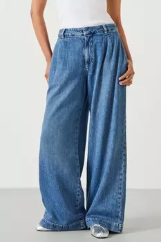 Джинсы Lya с широкими штанинами и складками Hush, синий