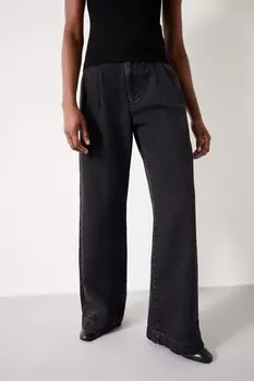 Джинсы Lya с широкими штанинами и складками Hush, черный