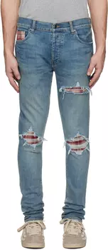 Джинсы MA Quad Plaid MX1 синего цвета AMIRI