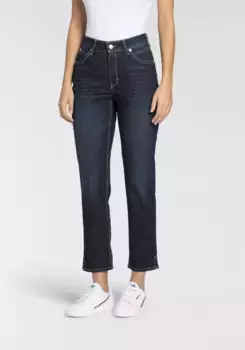 Джинсы MAC 7/8 "Мелани-7/8 Эмбро", фасон Мелани укороченный и с разрезами, цвет Dk.Blue Basic Wash