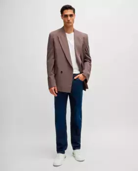 Джинсы Maine regular fit из денима supersuave Boss, темно-синий