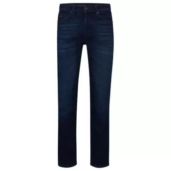 Джинсы Maine Regular-fit из темно-синего эластичного денима BOSS