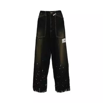 Джинсы Maison Mihara Yasuhiro Painted Baker Jeans, индиго