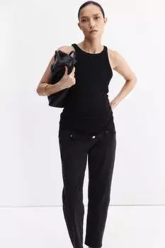 Джинсы Mama slim mom ankle H&M, черный