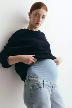Джинсы Mama slim mom ankle H&M, синий