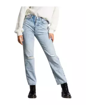 Джинсы мамочки прямого кроя Tommy Jeans, синий