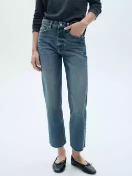 Джинсы Mango Blanca Straight Crop, цвет mid/blue