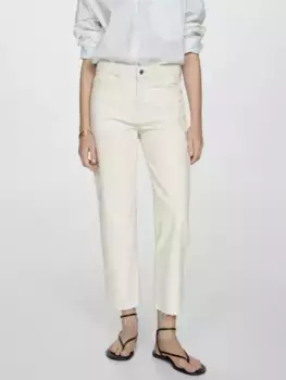 Джинсы Mango Blanca Straight Crop, кремовый