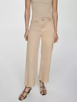 Джинсы Mango Catherin Culotte High Rise, бежевый