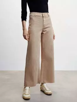 Джинсы Mango Catherin Culotte с высокой талией, пастельно-коричневый