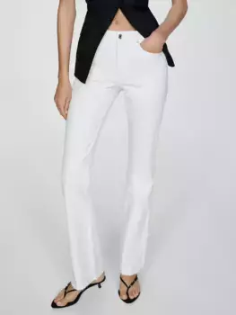 Джинсы Mango Fiona Mid Rise Flare, белый