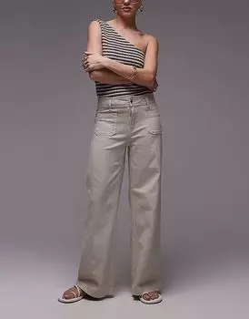 Джинсы Mango Jessie прямого кроя с передним карманом цвета экрю