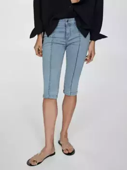 Джинсы Mango Lora Pedal Pusher, цвет open/blue