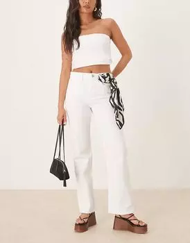 Джинсы Mango Matilda прямого кроя белого цвета