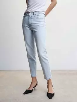 Джинсы Mango Newmom Comfort с высокой посадкой, белые, открытые синие