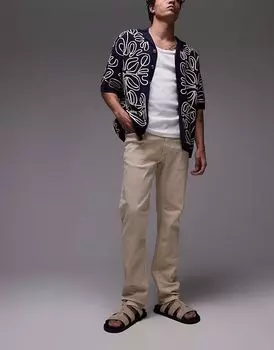 Джинсы Mango Patrick Slim Fit светло-бежевого цвета