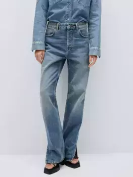 Джинсы Mango Stella Straight Hem Slit, цвет open blue