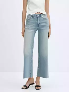 Джинсы Mango Wide Leg Crop, синий